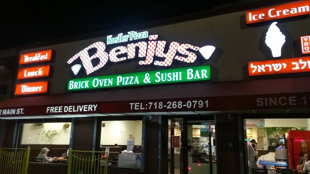 Benjys Kosher Pizza Dairy Restaurant & Sushi Bar | restaurant | 7272 Main St, Flushing, NY 11367, USA | 7182680791 OR +1 718-268-0791