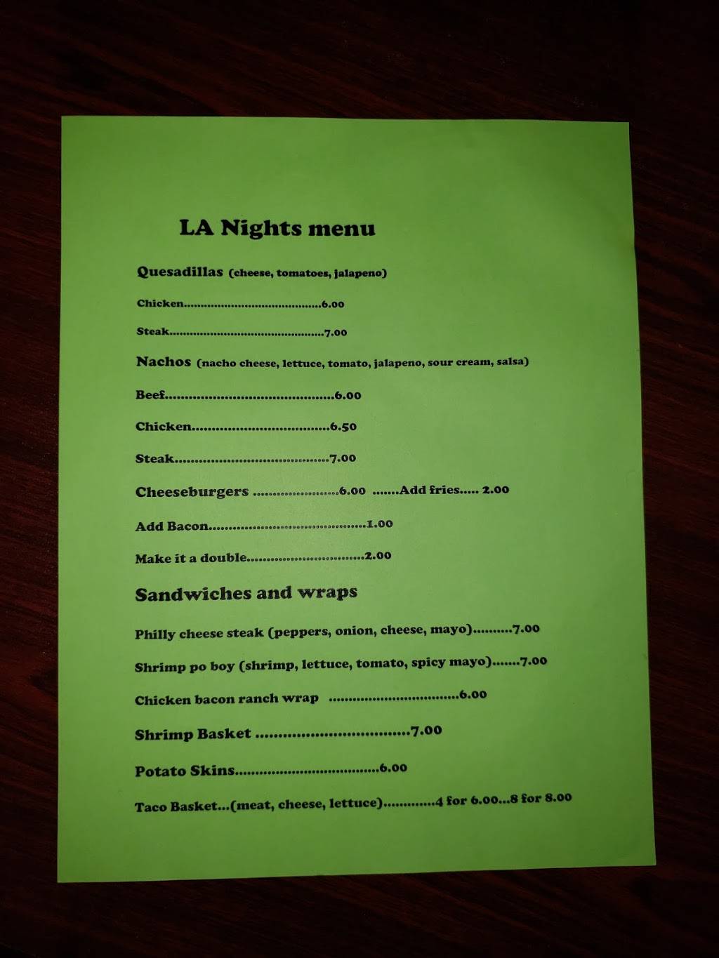 LA Nights | restaurant | 318 S 2nd St, Paragould, AR 72450, USA | 8702400210 OR +1 870-240-0210