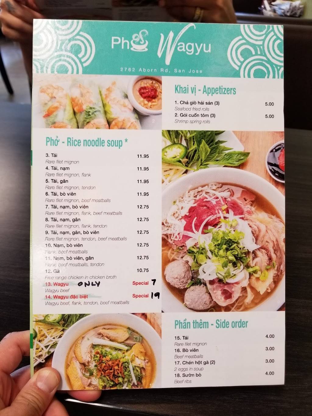 Pho Wagyu #1 | restaurant | 2762 Aborn Rd, San Jose, CA 95121, USA | 4088766268 OR +1 408-876-6268