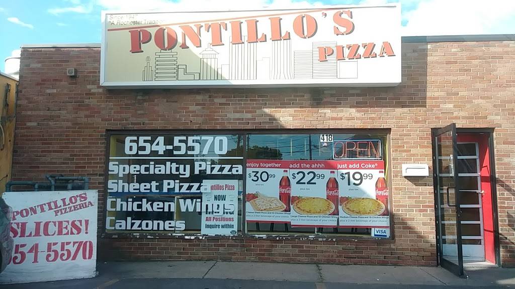 Pontillos Pizzeria | restaurant | 418 Empire Boulevard At 590, Rochester, NY 14609, USA | 5856545570 OR +1 585-654-5570