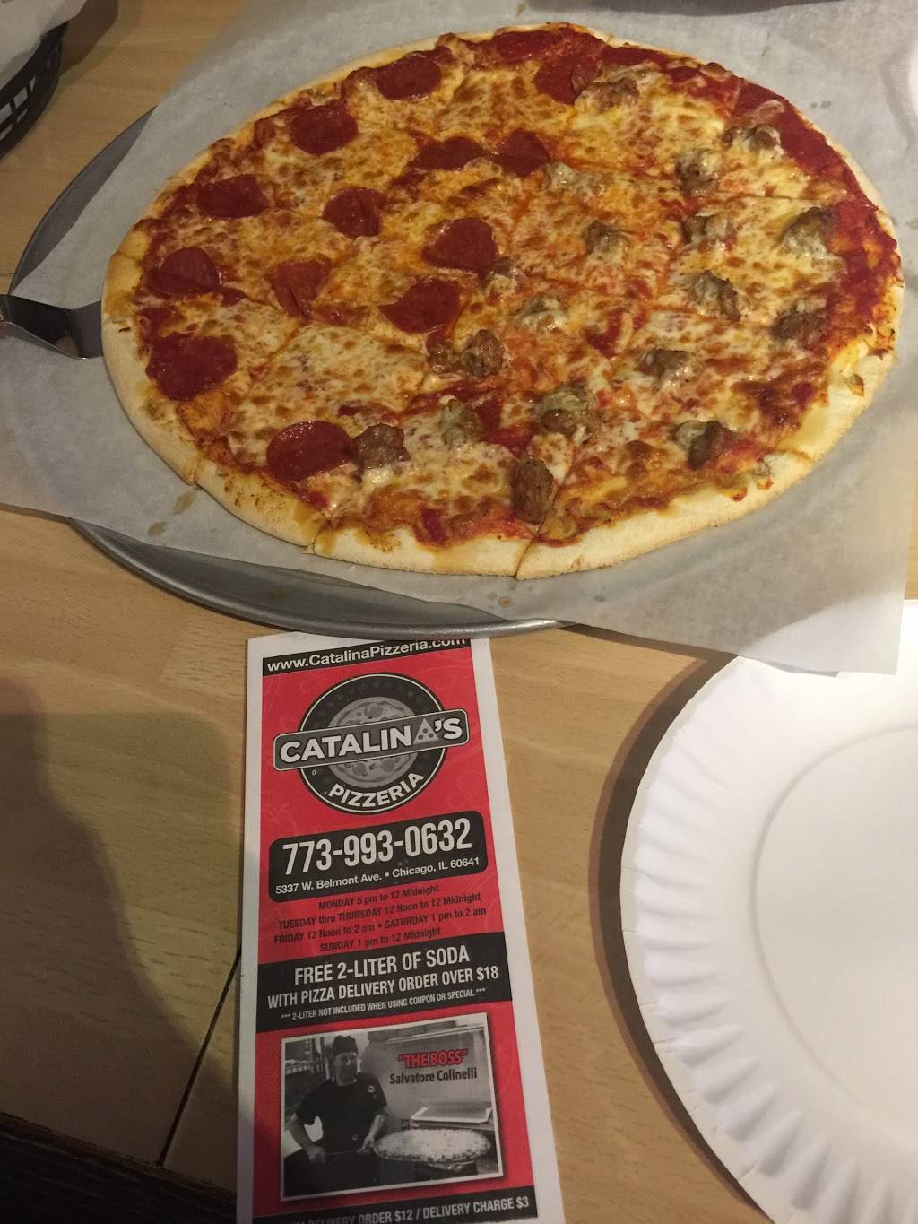 Catalinas Pizzeria | restaurant | 5337 W Belmont Ave, Chicago, IL 60641, USA | 7739930632 OR +1 773-993-0632