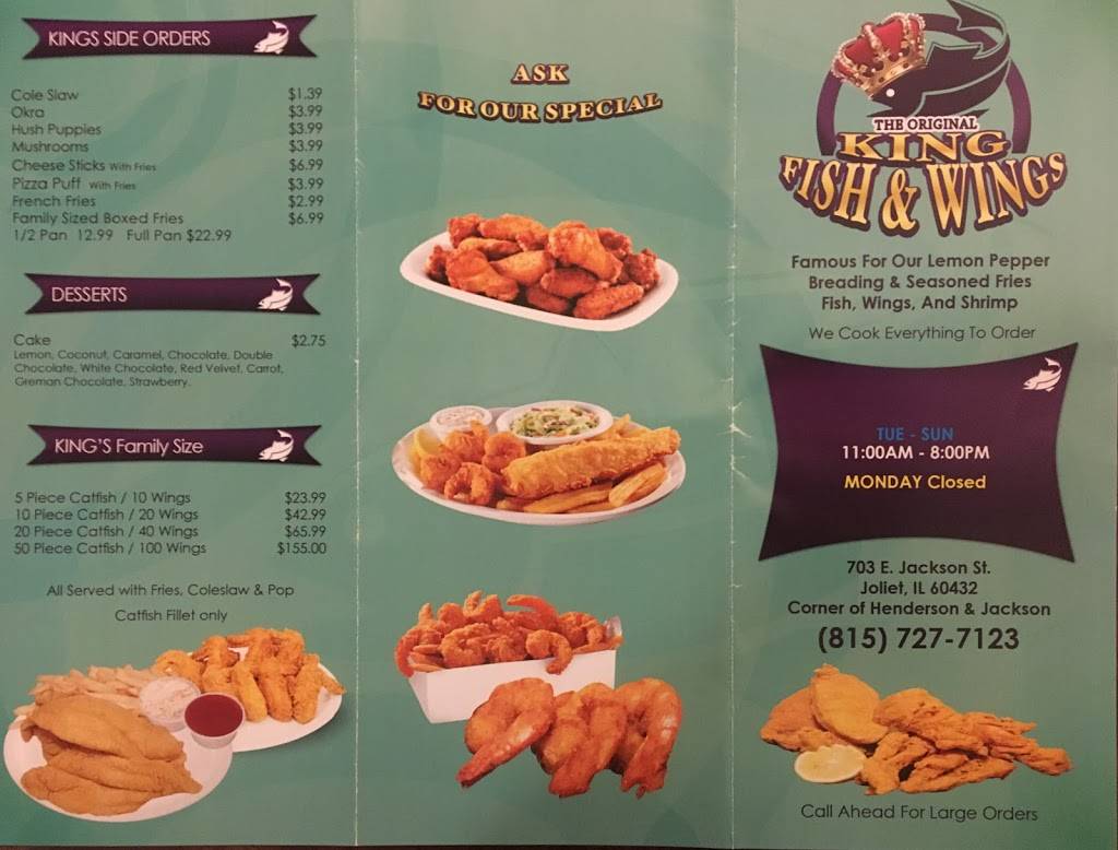 King Fish & Wings | restaurant | 703 E Jackson St, Joliet, IL 60432, USA | 8157277123 OR +1 815-727-7123