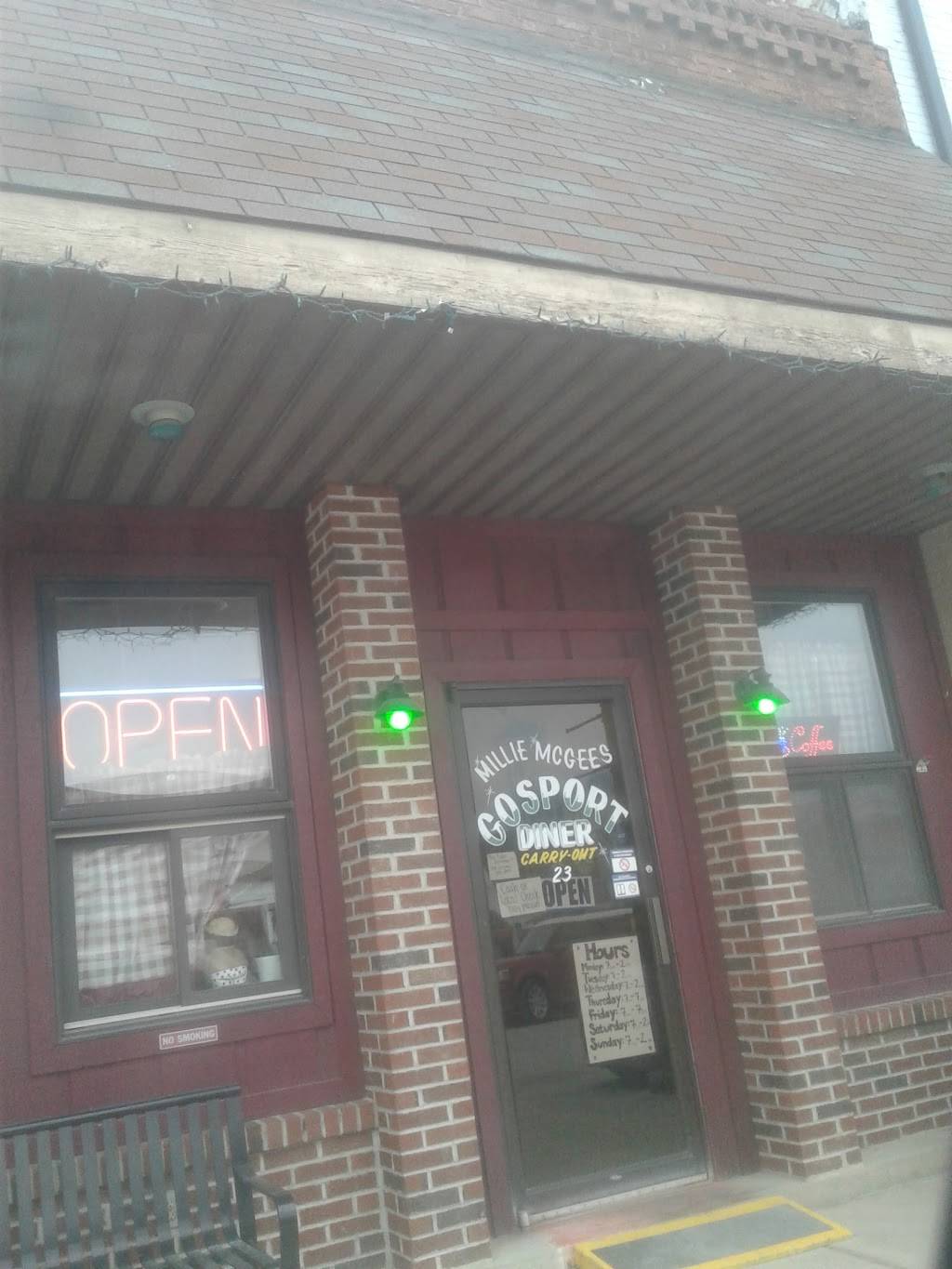 Millie McGees Gosport Diner Restaurant | restaurant | 23 E Main St, Gosport, IN 47433, USA | 8128795623 OR +1 812-879-5623