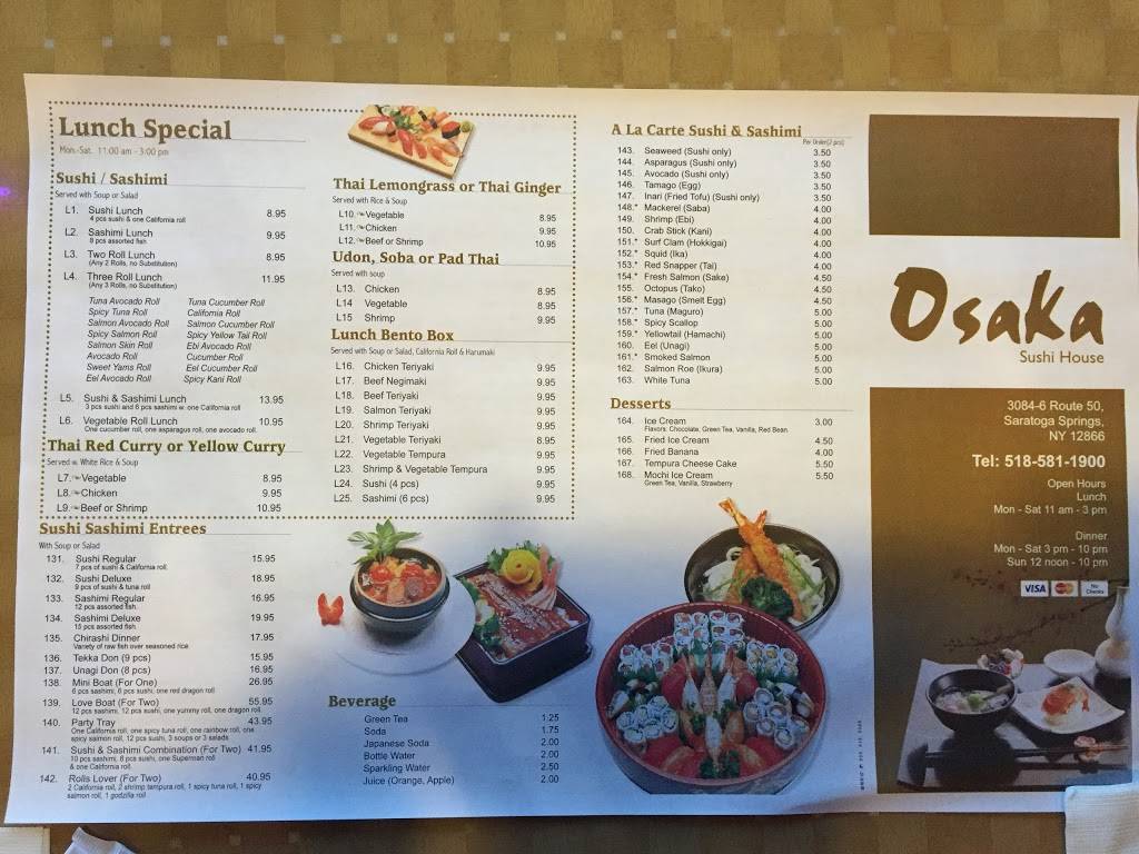 Osaka Saratoga Inc | restaurant | 3084 NY-50, Saratoga Springs, NY 12866, USA | 5185811900 OR +1 518-581-1900