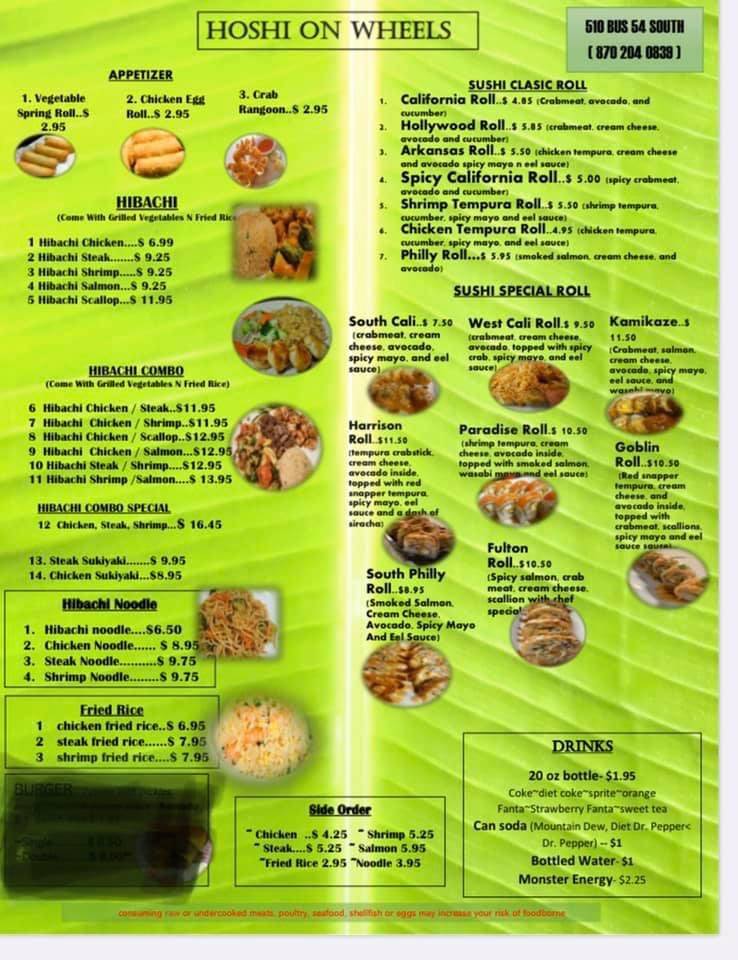 Hoshi on Wheels Fulton | meal takeaway | 510 US-54 BUS, Fulton, MO 65251, USA | 8702040839 OR +1 870-204-0839
