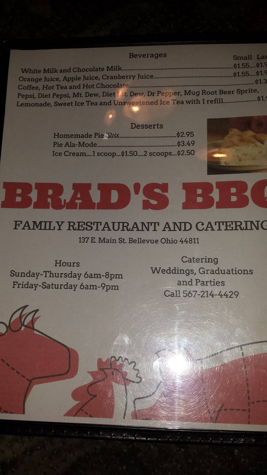 Brads BBQ | restaurant | 141 E Main St, Bellevue, OH 44811, USA | 5672144429 OR +1 567-214-4429