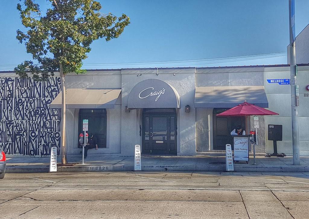 Craigs | restaurant | 8826 Melrose Ave, West Hollywood, CA 90069, USA | 3102761900 OR +1 310-276-1900