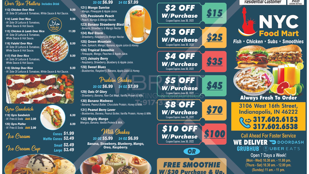 NYC food mart | restaurant | 3106 W 16th St, Indianapolis, IN 46222, USA | 3176026538 OR +1 317-602-6538