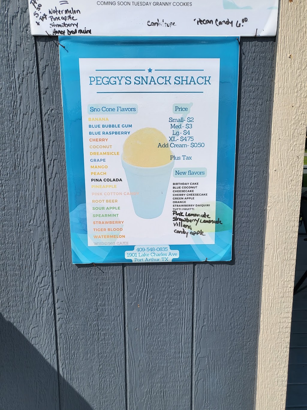 Peggys Snack Shack & Snow Cone | restaurant | 1901 W Rev Dr Ransom Howard St, Port Arthur, TX 77640, USA | 4095480835 OR +1 409-548-0835