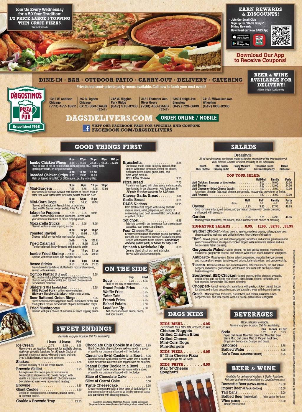 DAgostinos Pizza and Pub River West | restaurant | 752 N Ogden Ave, Chicago, IL 60642, USA | 3128503247 OR +1 312-850-3247