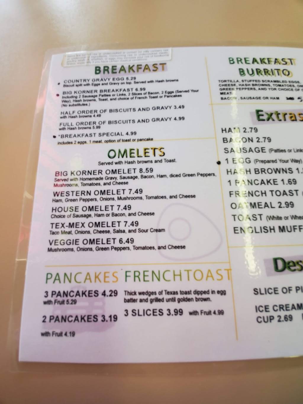 Korner Kitchen | restaurant | 1720 W Blvd St, Kokomo, IN 46902, USA | 7654506138 OR +1 765-450-6138