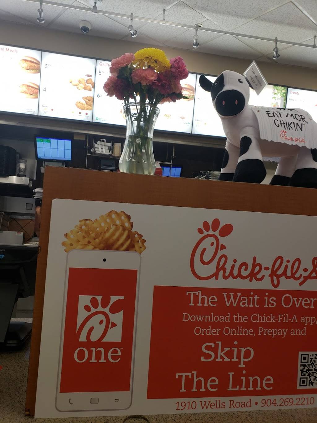 Chick-fil-A | restaurant | 1910 Wells Rd, Orange Park, FL 32073, USA | 9042692210 OR +1 904-269-2210