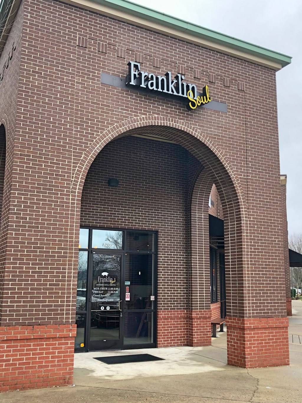 Franklin Soul | restaurant | 9040 Carothers Pkwy, Franklin, TN 37067, USA | 6154721456 OR +1 615-472-1456