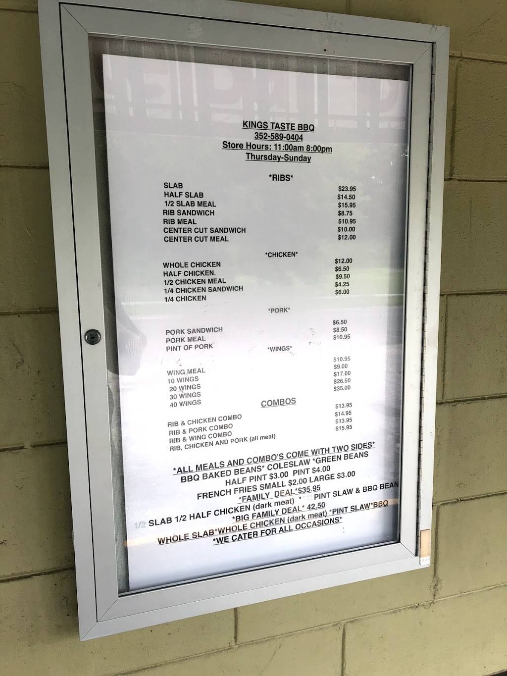 Kings Taste Barbecue | restaurant | 503 Palmetto St, Eustis, FL 32726, USA | 3525890404 OR +1 352-589-0404