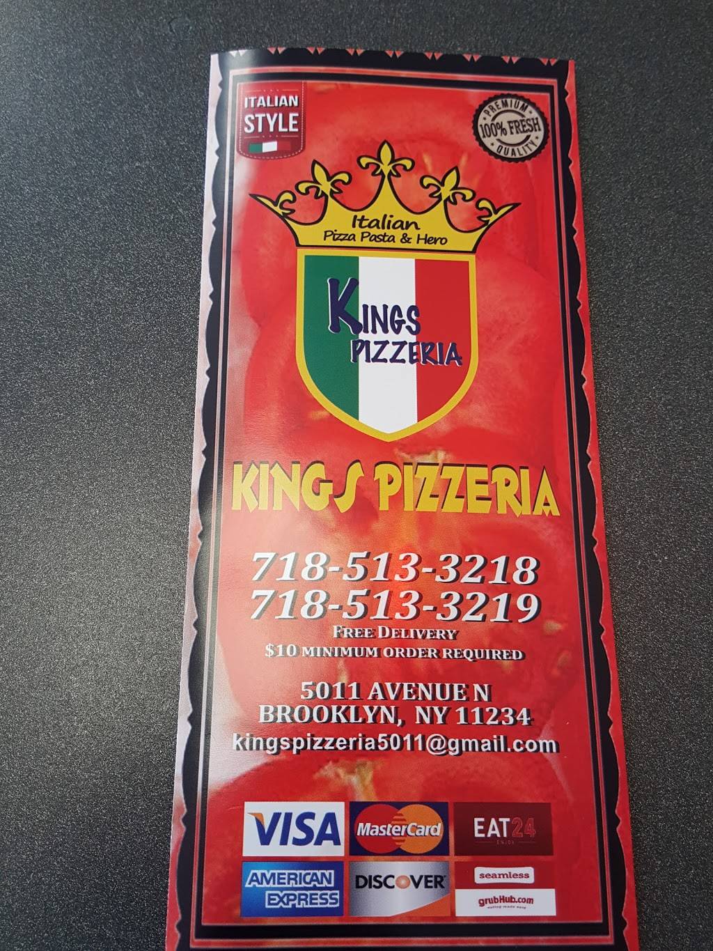 Kings Pizzeria | restaurant | 5011 Avenue N, Brooklyn, NY 11234, USA | 7185133218 OR +1 718-513-3218