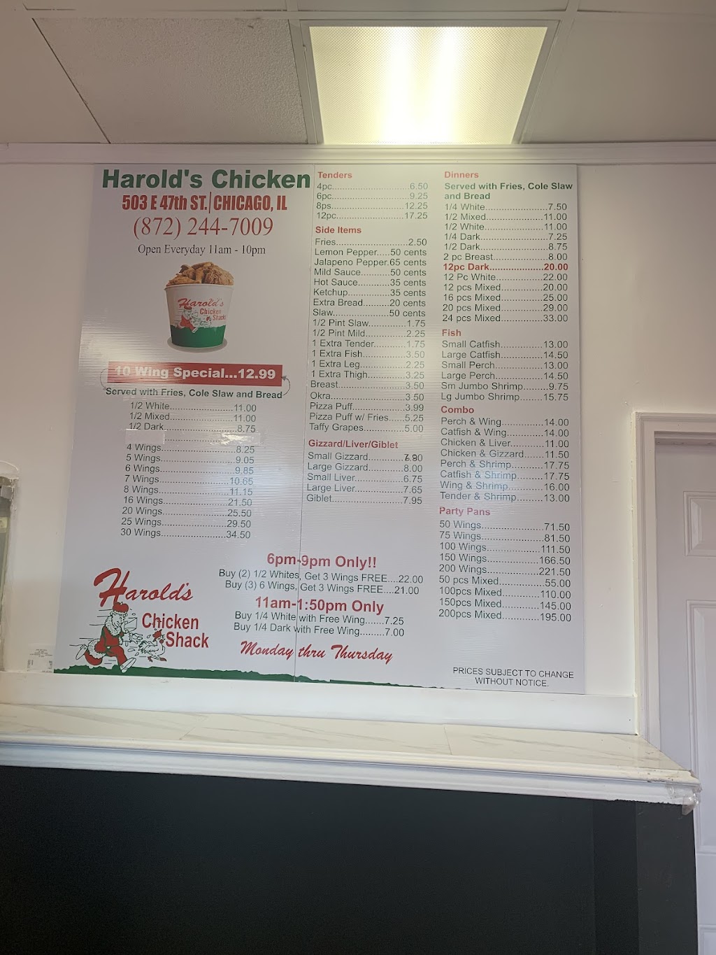 Harolds chicken bronzeville | restaurant | 503 E 47th St, Chicago, IL 60653, USA | 8722447009 OR +1 872-244-7009
