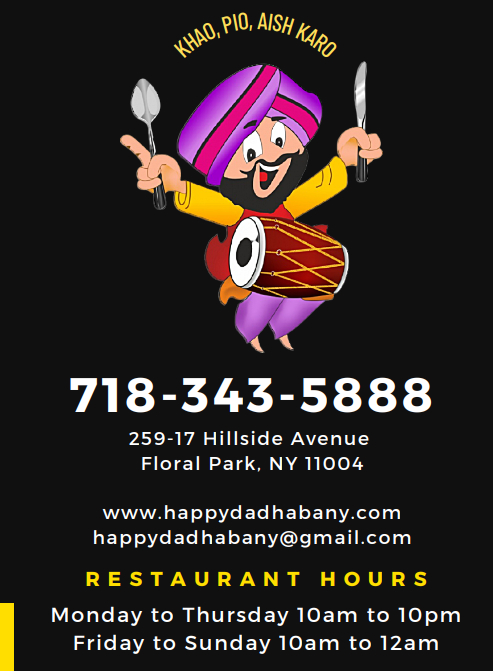 Happy Da Dhaba | restaurant | 259-17 Hillside Avenue, Queens, NY 11004, USA | 7183435888 OR +1 718-343-5888