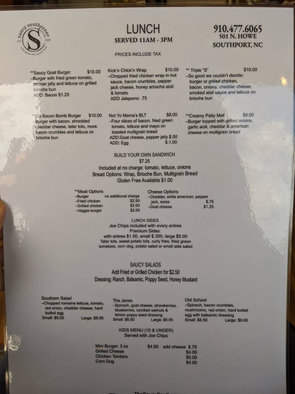 The Saucy Southerner | restaurant | 503 N Howe St, Southport, NC 28461, USA | 9104776065 OR +1 910-477-6065