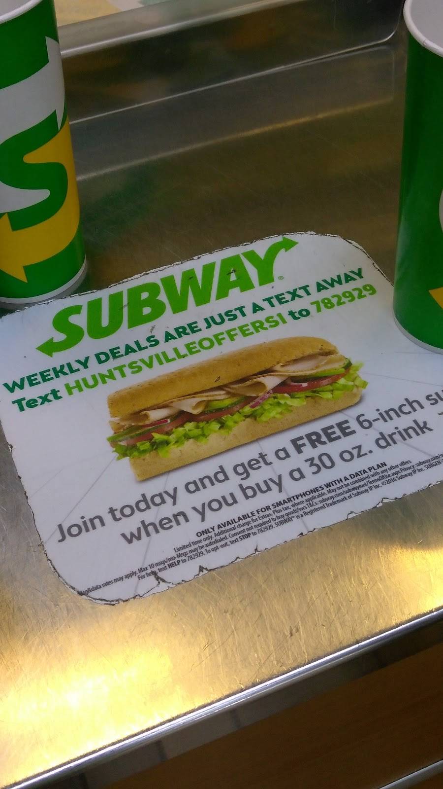Subway Restaurants | restaurant | 908 S Jefferson St, Athens, AL 35611, USA | 2567711777 OR +1 256-771-1777