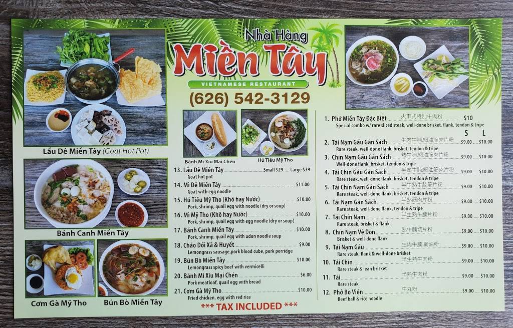 Mien Tay Restaurant | restaurant | 10012 Garvey Ave, El Monte, CA 91733, USA | 6265423129 OR +1 626-542-3129