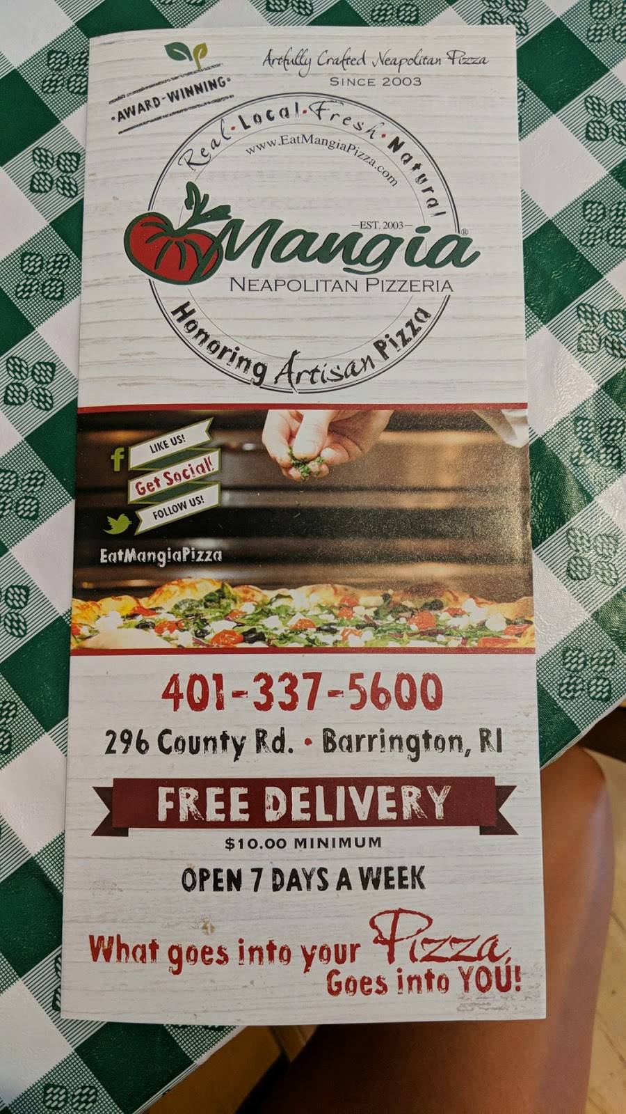 Mangia of Barrington | restaurant | 296 County Rd, Barrington, RI 02806, USA | 4013375600 OR +1 401-337-5600