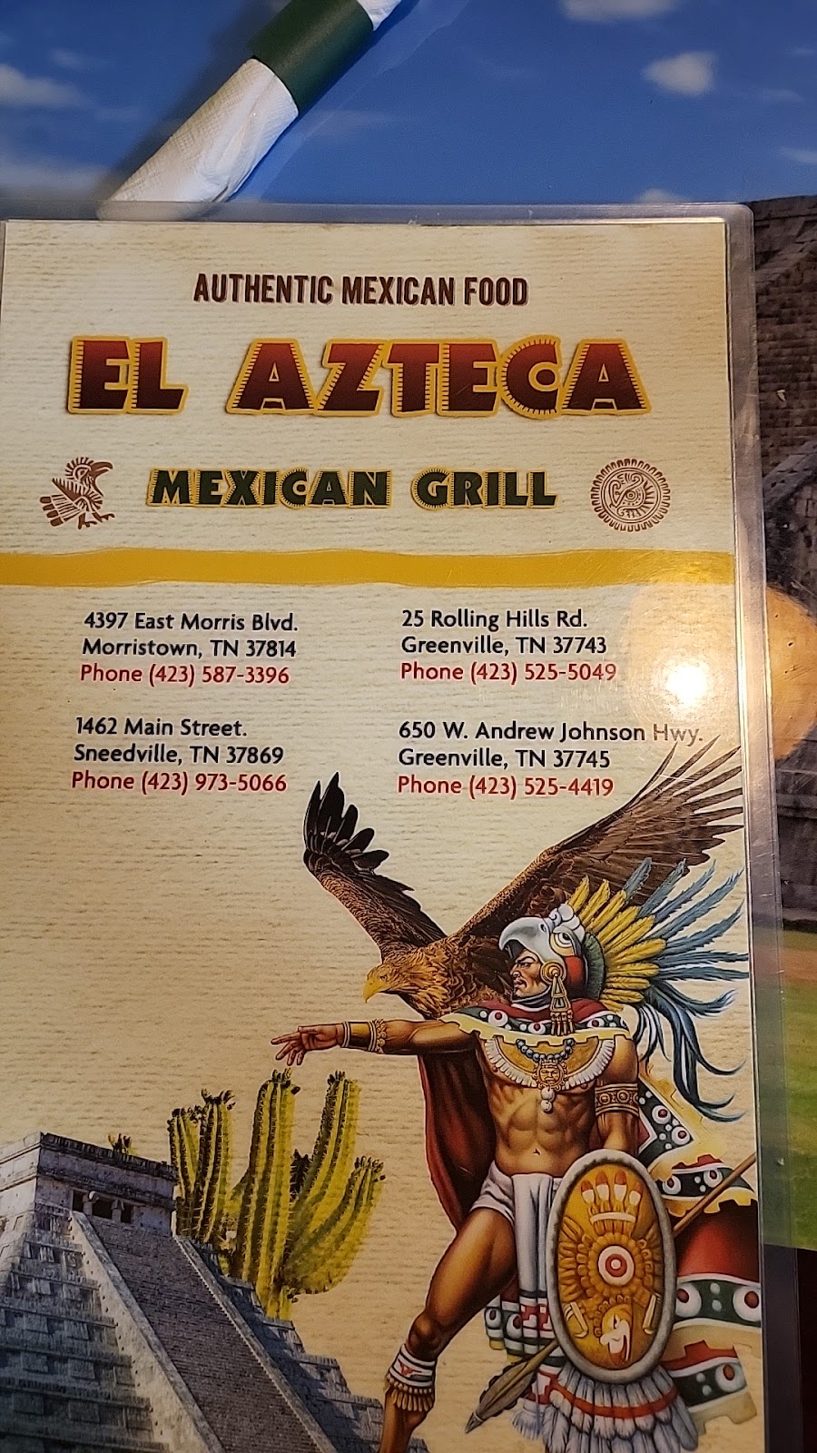 El Azteca Mexican Bar & Grill | restaurant | 650 W Andrew Johnson Hwy, Greeneville, TN 37745, USA | 4235254419 OR +1 423-525-4419