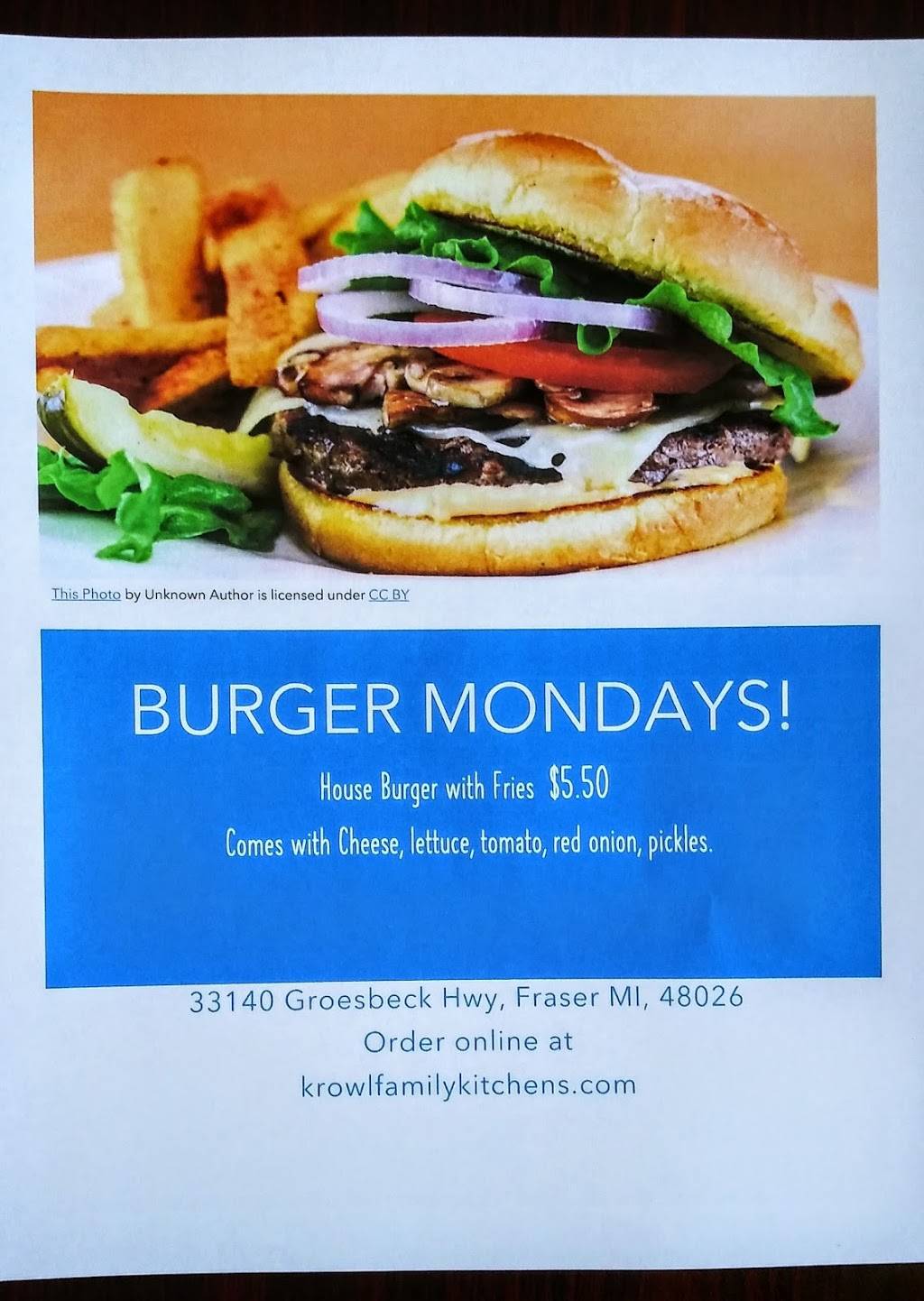 Krowl Family Kitchens Llc | restaurant | 33140 Groesbeck Hwy, Fraser, MI 48026, USA | 5862043670 OR +1 586-204-3670