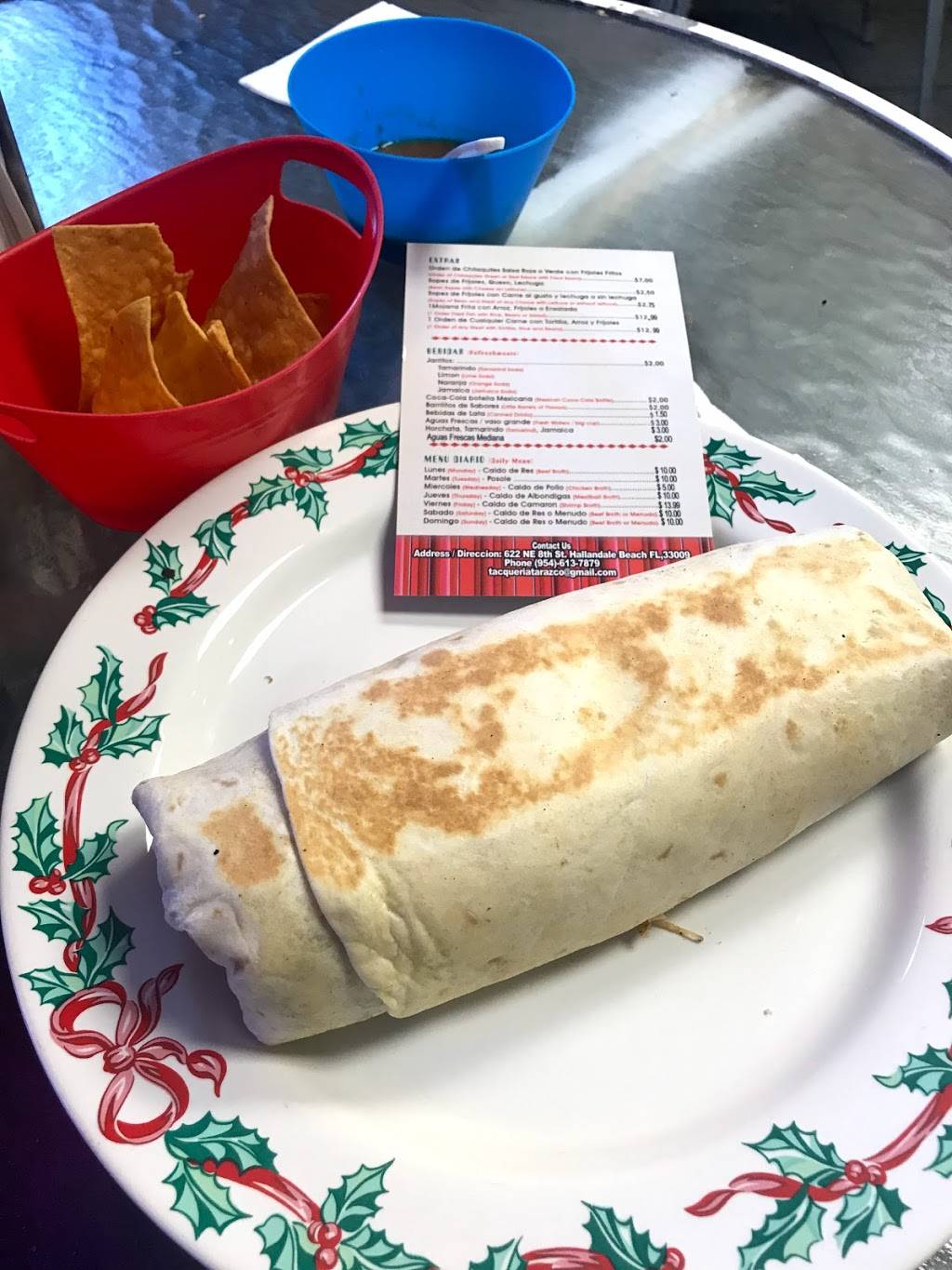 Taqueria Mexicana El Tarazco | restaurant | 622 NE 8th St, Hallandale Beach, FL 33009, USA | 9546137879 OR +1 954-613-7879