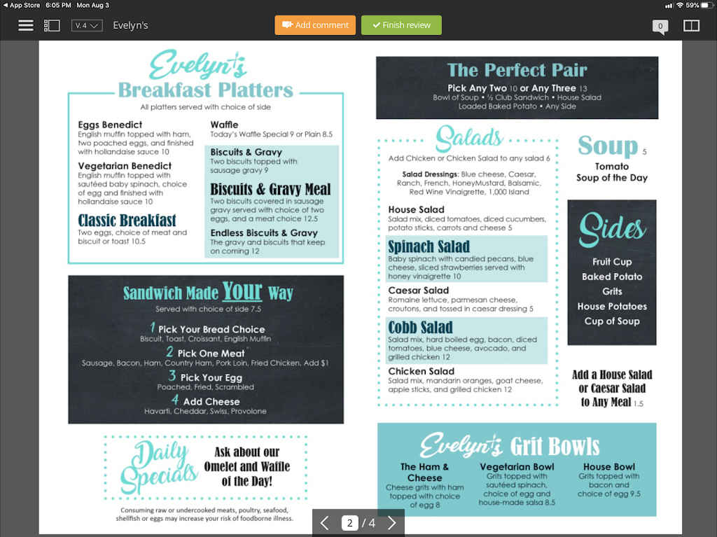 Evelyns Kitchen Table | restaurant | 1141 N Eastman Rd, Kingsport, TN 37664, USA | 4233985822 OR +1 423-398-5822