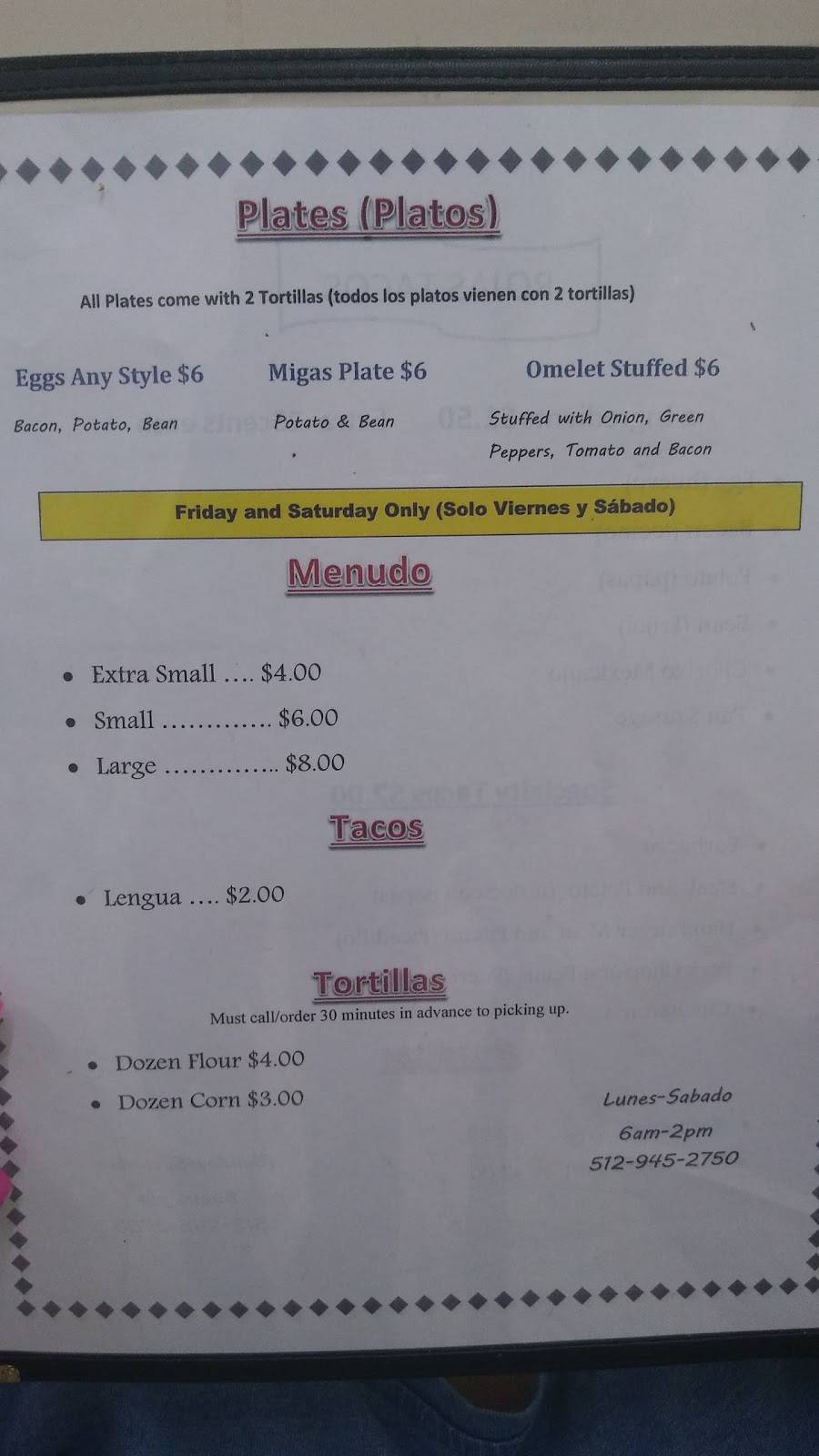 Rojas Tacos | restaurant | 400 S Main St, Taylor, TX 76574, USA | 5129452750 OR +1 512-945-2750