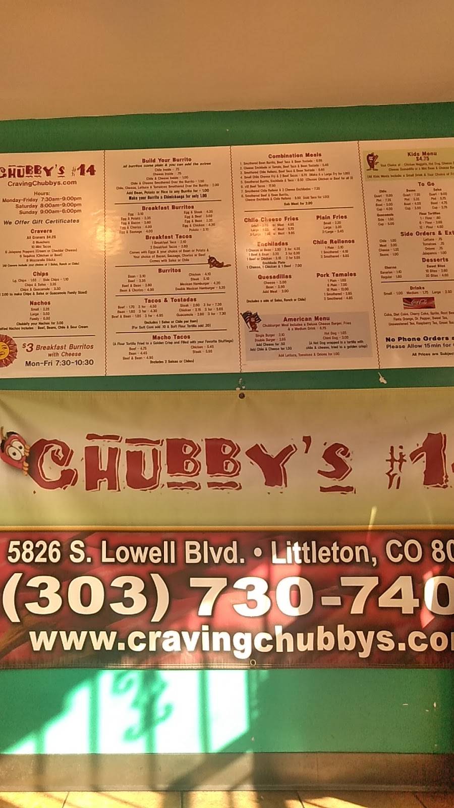 Chubbys #14 | restaurant | 5826 S Lowell Blvd, Littleton, CO 80123, USA | 3037307405 OR +1 303-730-7405