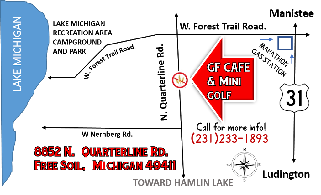 Gluten Free Cafe | restaurant | 8852 N Quarterline Rd, Free Soil, MI 49411, USA | 2312331893 OR +1 231-233-1893