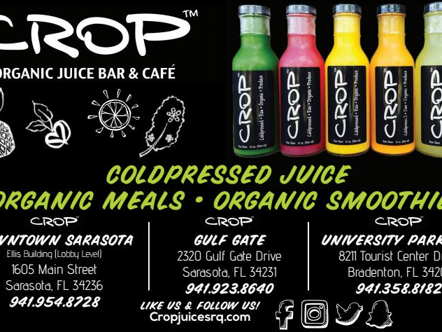 Crop Juice | restaurant | 2320 Gulf Gate Dr, Sarasota, FL 34231, USA | 9419238640 OR +1 941-923-8640