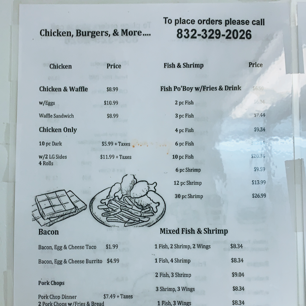 Chicken, Burgers, & More | restaurant | 9222 Ashville Dr, Houston, TX 77051, USA | 8323292026 OR +1 832-329-2026