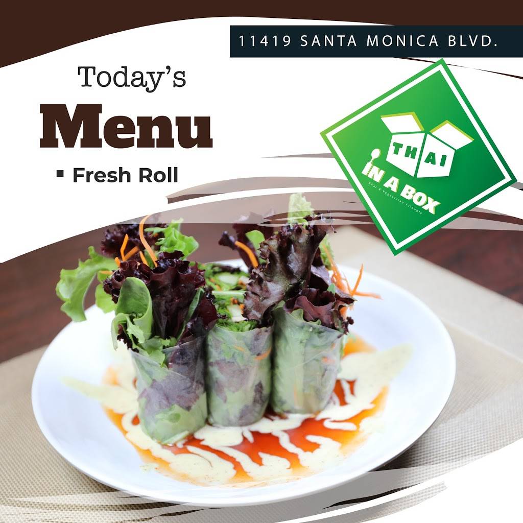 Thai In A Box | restaurant | 11419 Santa Monica Blvd Unit 4, Los Angeles, CA 90057, USA | 3236965282 OR +1 323-696-5282