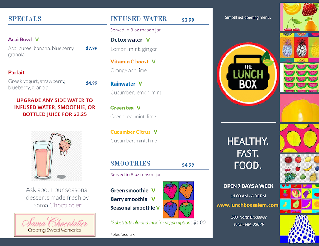 The LUNCHBOX Salem LLC | meal takeaway | 288 N Broadway, Salem, NH 03079, USA | 6038901100 OR +1 603-890-1100