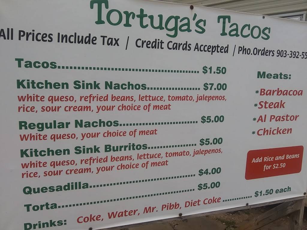 Tortugas Taco Shop | restaurant | 306 US-79, Henderson, TX 75652, USA | 9033925502 OR +1 903-392-5502