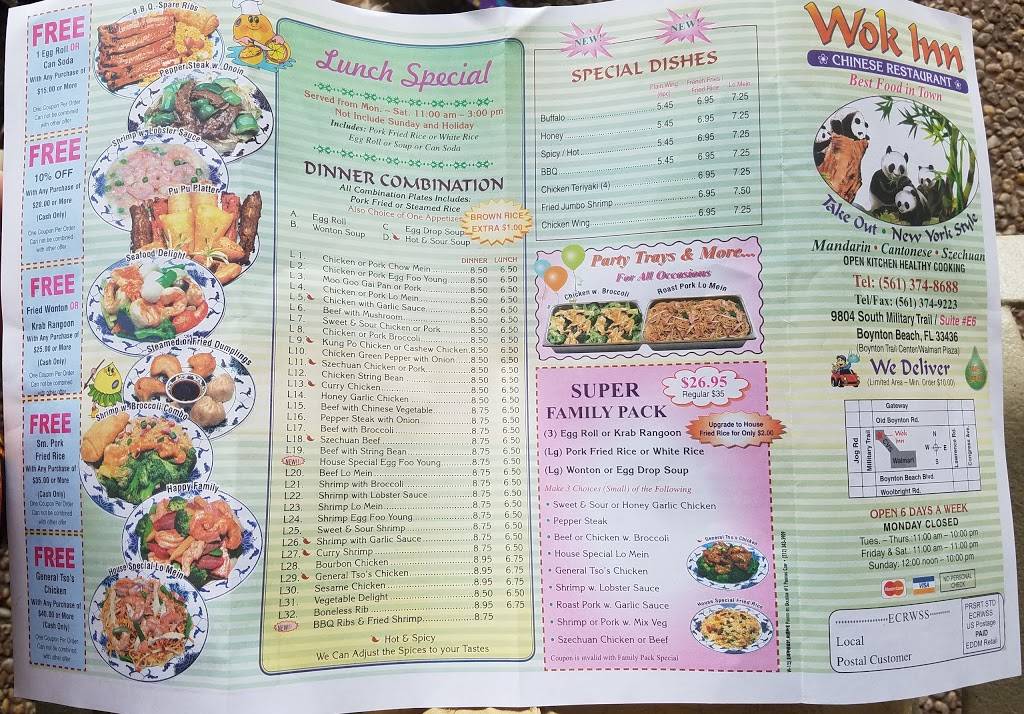 Wok Inn | restaurant | 9804 S Military Trail # E6, Boynton Beach, FL 33436, USA | 5613748688 OR +1 561-374-8688