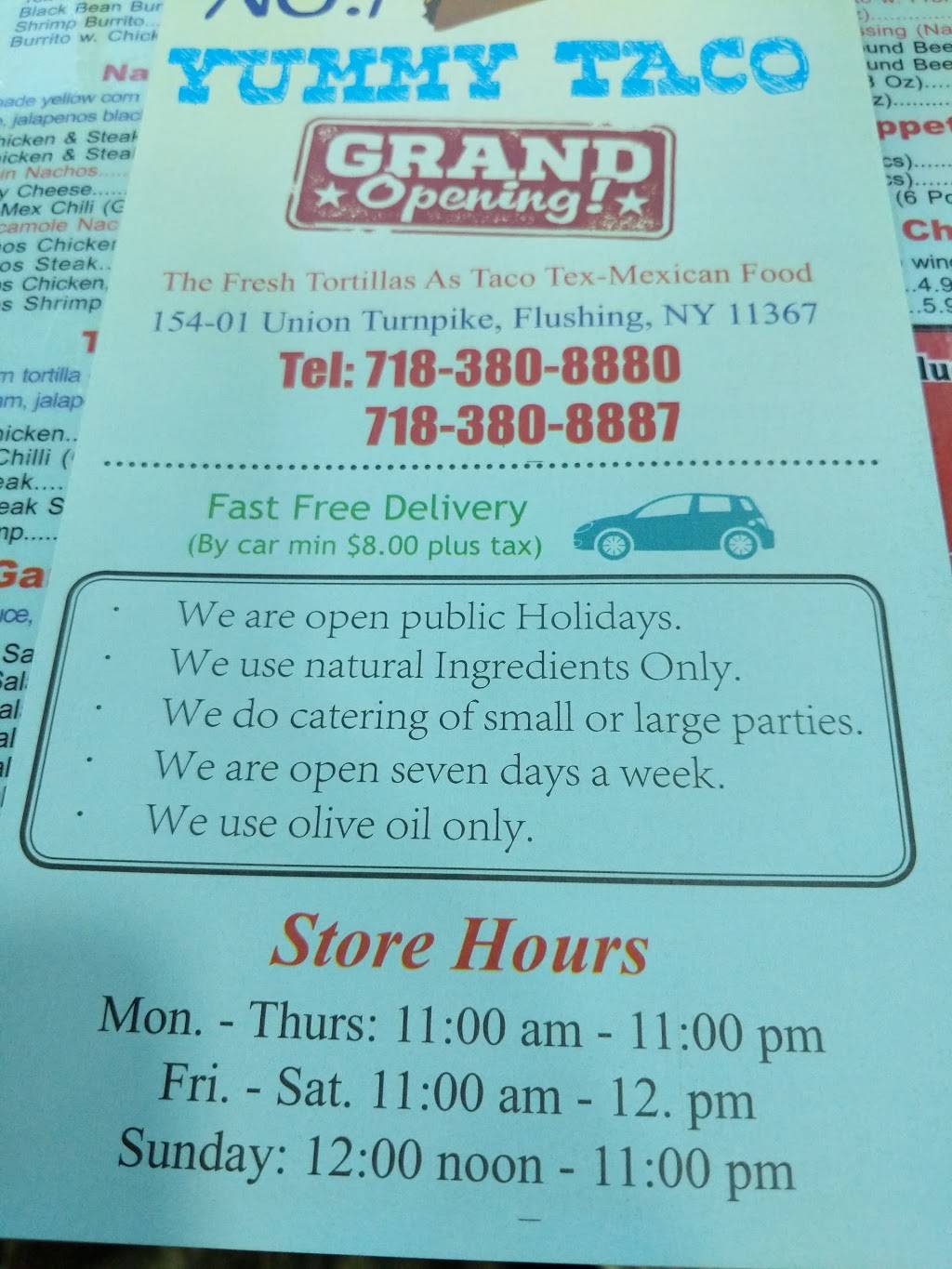 No1 Yummy Taco | restaurant | 154-01 Union Tpke, Flushing, NY 11367, USA | 7183808880 OR +1 718-380-8880