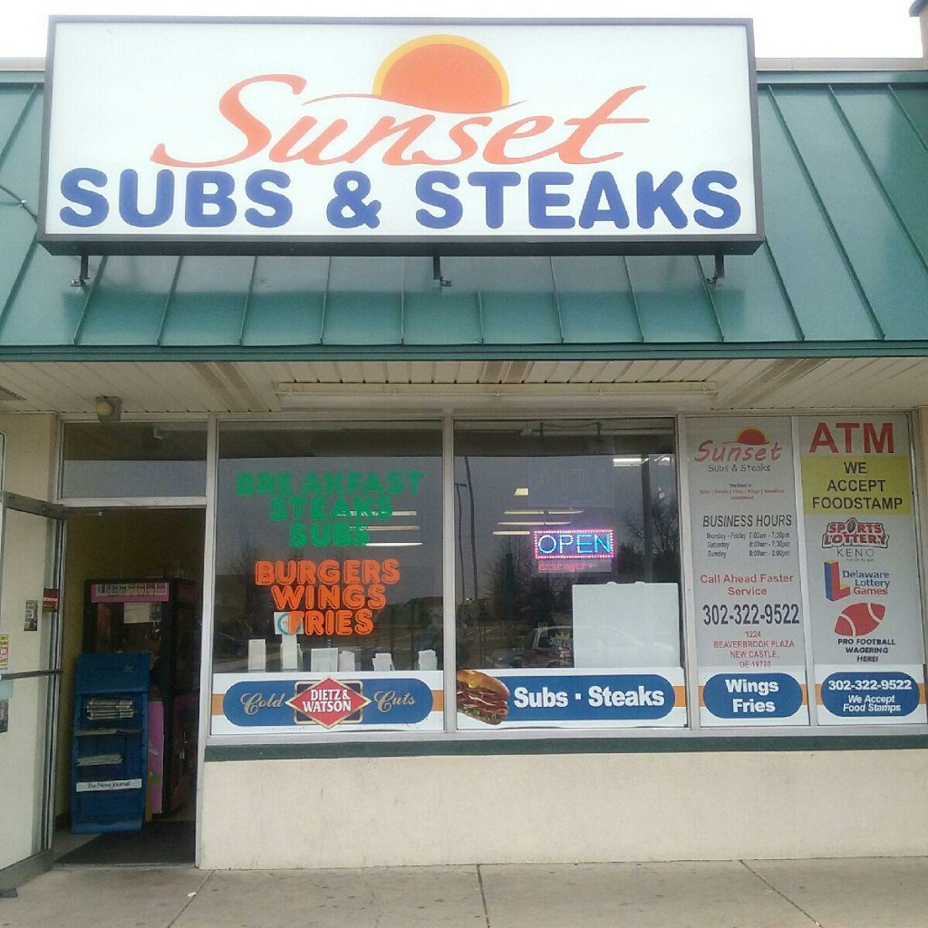 Sunset Subs & Steaks | restaurant | 1224 Beaver Brook Plz, New Castle, DE 19720, USA | 3023229522 OR +1 302-322-9522