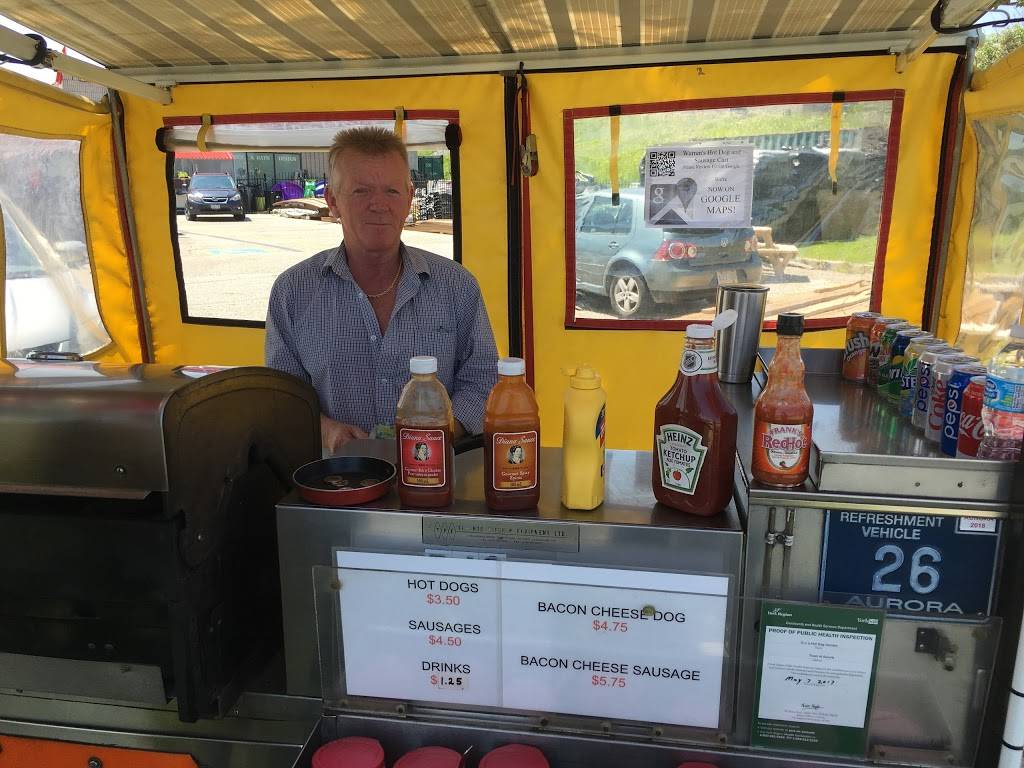 Warrens Hot Dog & Sausage Stand - Established 2007 | meal takeaway | 289 Wellington St E, Aurora, ON L4G 6H6, Canada | 9059609966 OR +1 905-960-9966