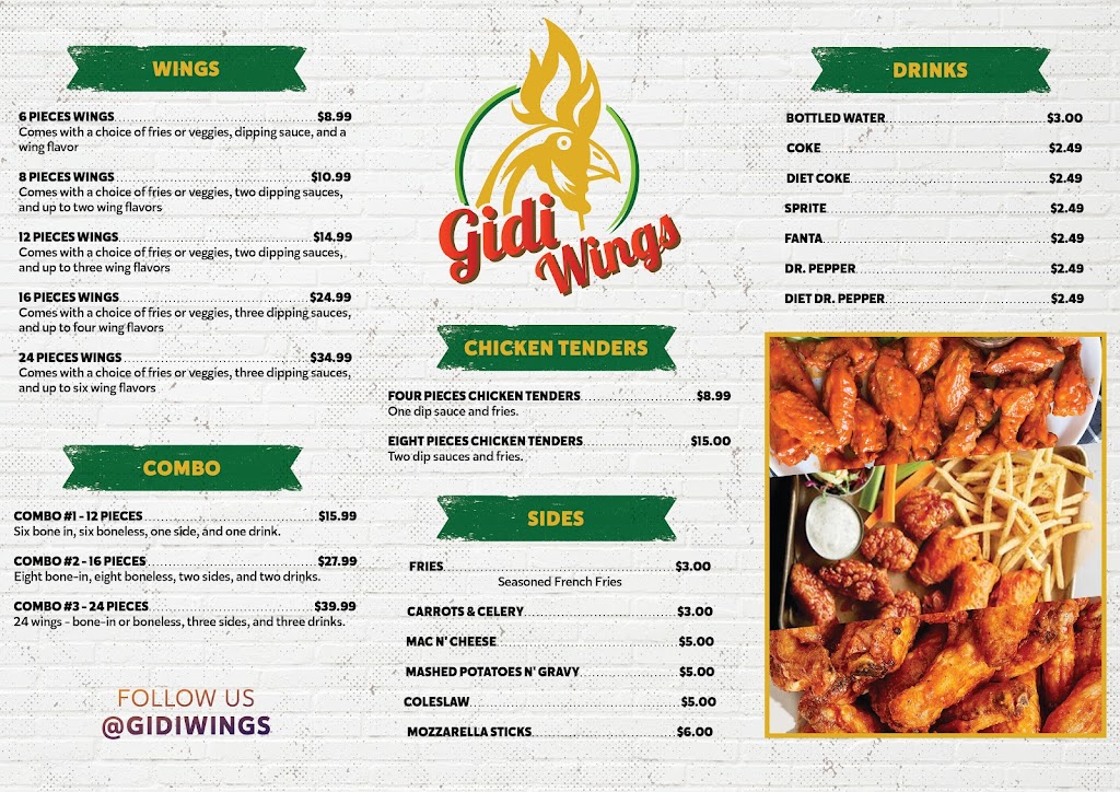 GIDI WINGS | restaurant | 4350 Main St Suite 165D, Frisco, TX 75034, USA | 9729453883 OR +1 972-945-3883