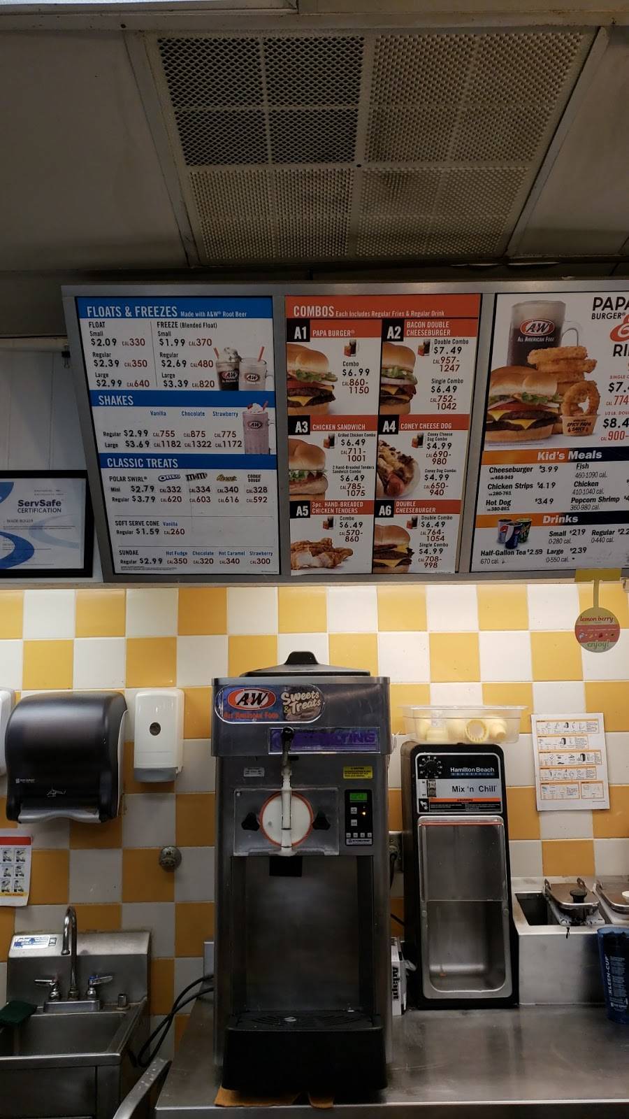 A&W Restaurant | restaurant | 6198 Cressona Mall Rd, Pottsville, PA 17901, USA | 5703853479 OR +1 570-385-3479