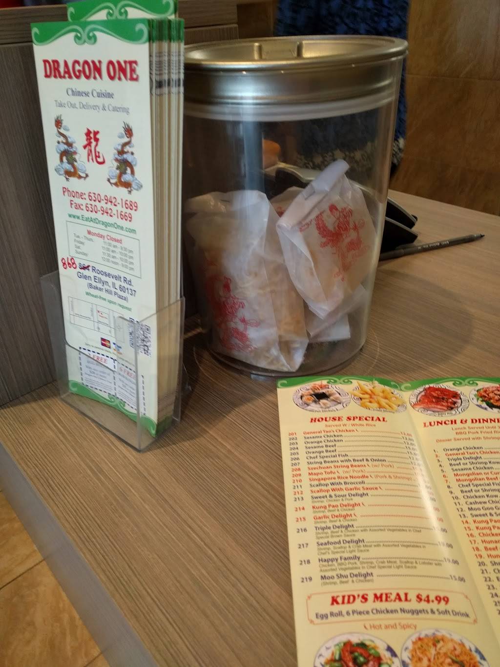 Dragon One Chinese Restaurant | restaurant | 868 Roosevelt Rd, Glen Ellyn, IL 60137, USA | 6309421689 OR +1 630-942-1689