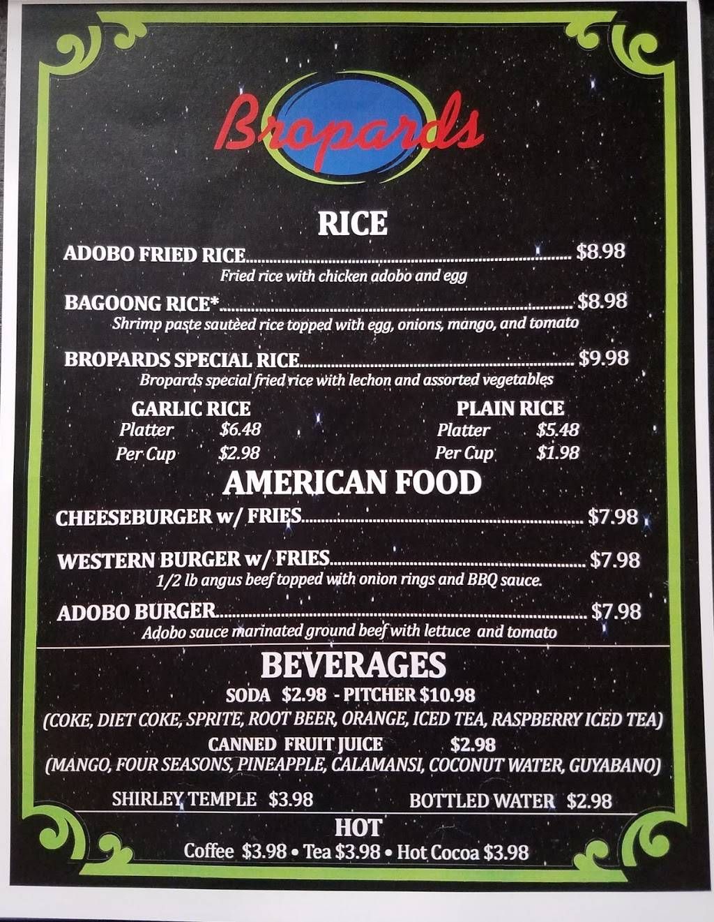 Bropards | restaurant | 3399 S Jones Blvd, Las Vegas, NV 89146, USA | 7023640077 OR +1 702-364-0077