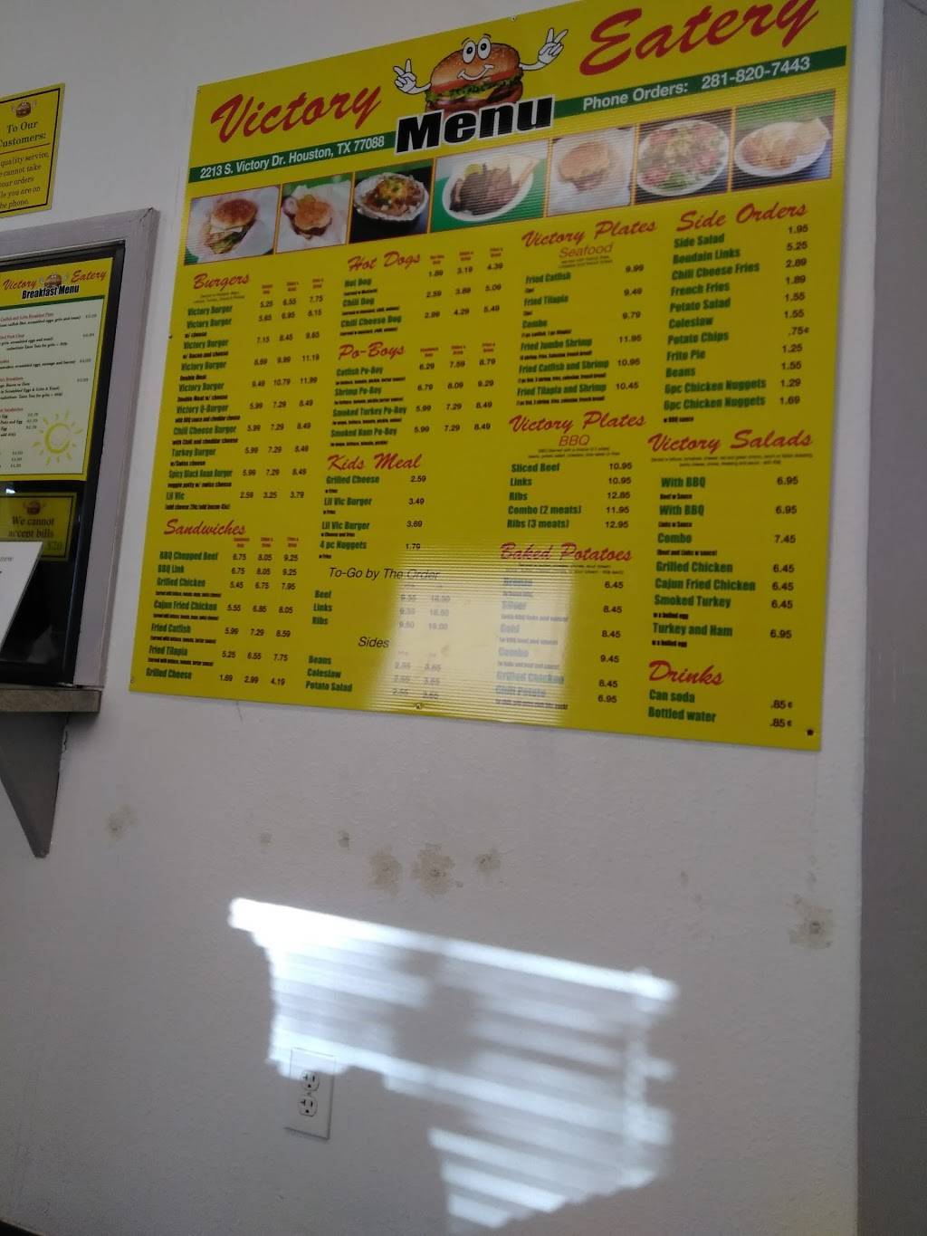 Victory Eatery | restaurant | 2213 S Victory Dr, Houston, TX 77088, USA | 2818207443 OR +1 281-820-7443