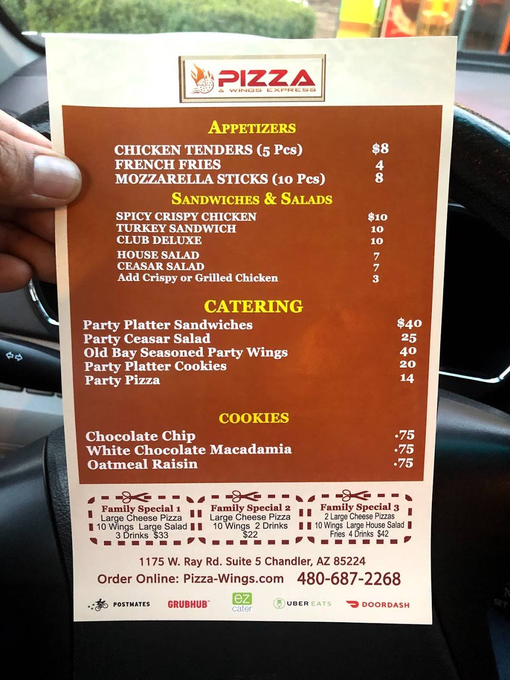 Pizza & Wings Express | restaurant | 1175 W Ray Rd # 5, Chandler, AZ 85224, USA | 4806872268 OR +1 480-687-2268