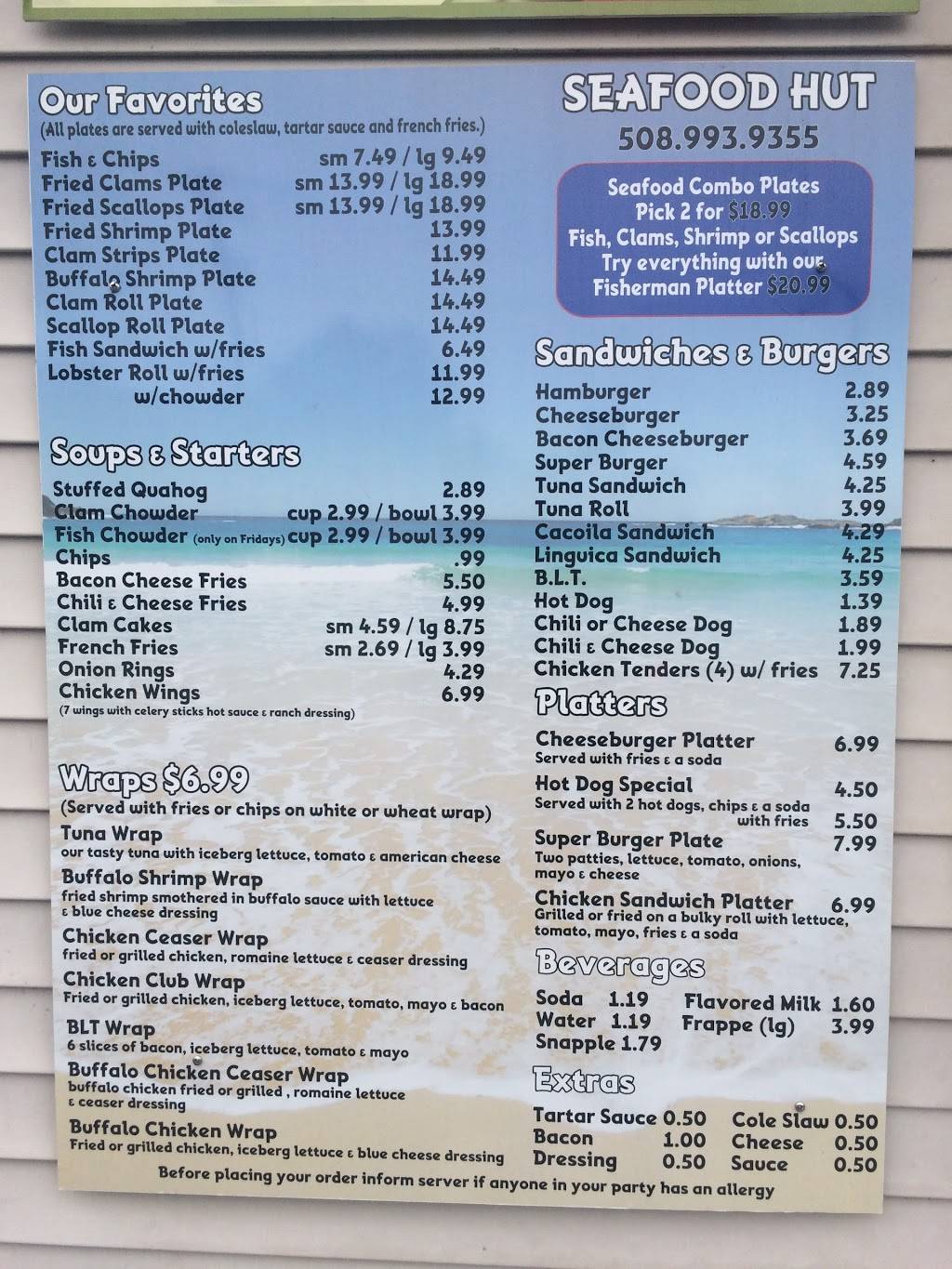 Seafood Hut | restaurant | 2 S Main St, Acushnet, MA 02743, USA | 5089939355 OR +1 508-993-9355