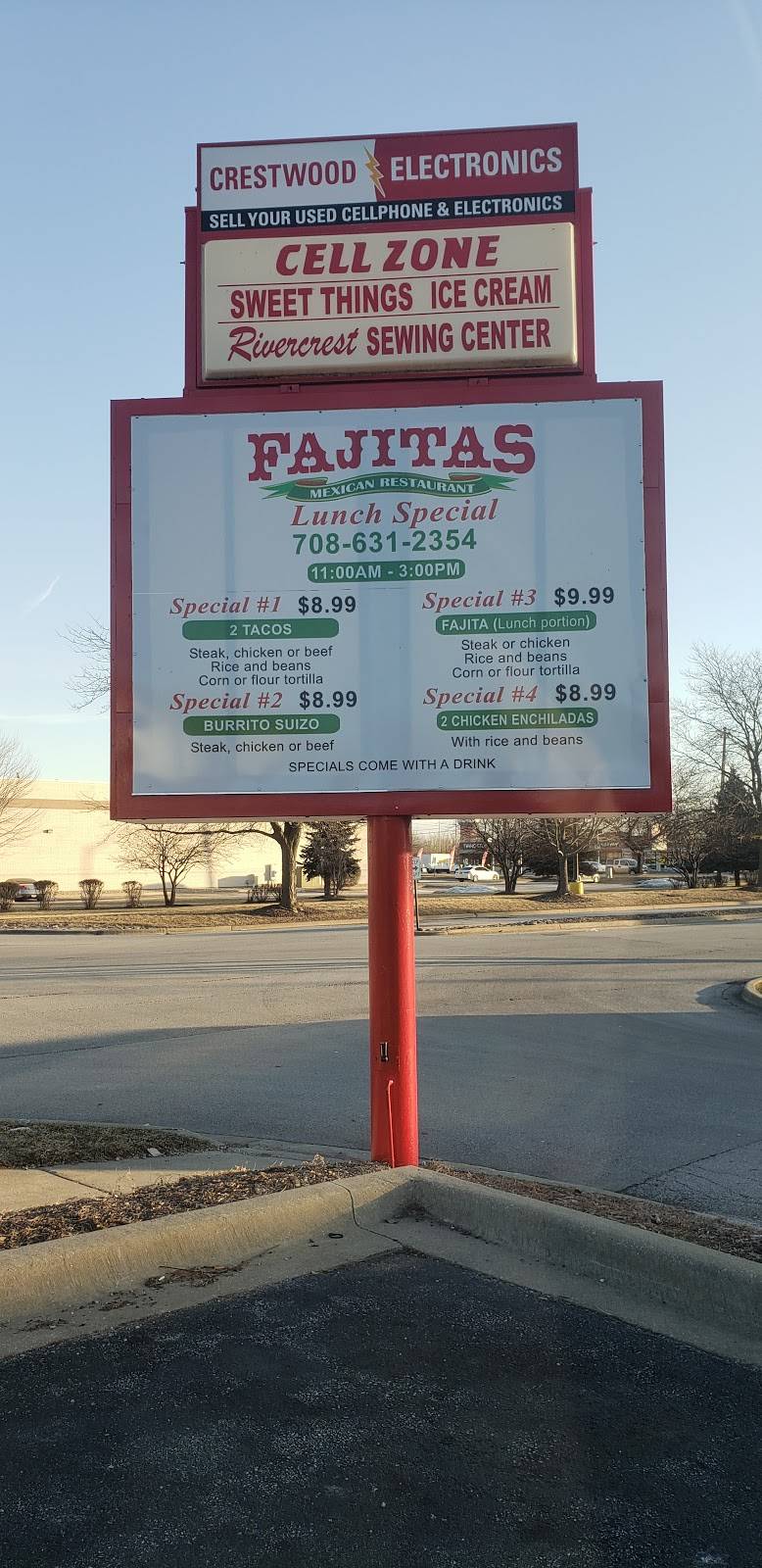 FAJITAS MEXICAN RESTAURANT OF CRESTWOOD | restaurant | 13326 S Cicero Ave, Crestwood, IL 60418, USA | 7086312354 OR +1 708-631-2354