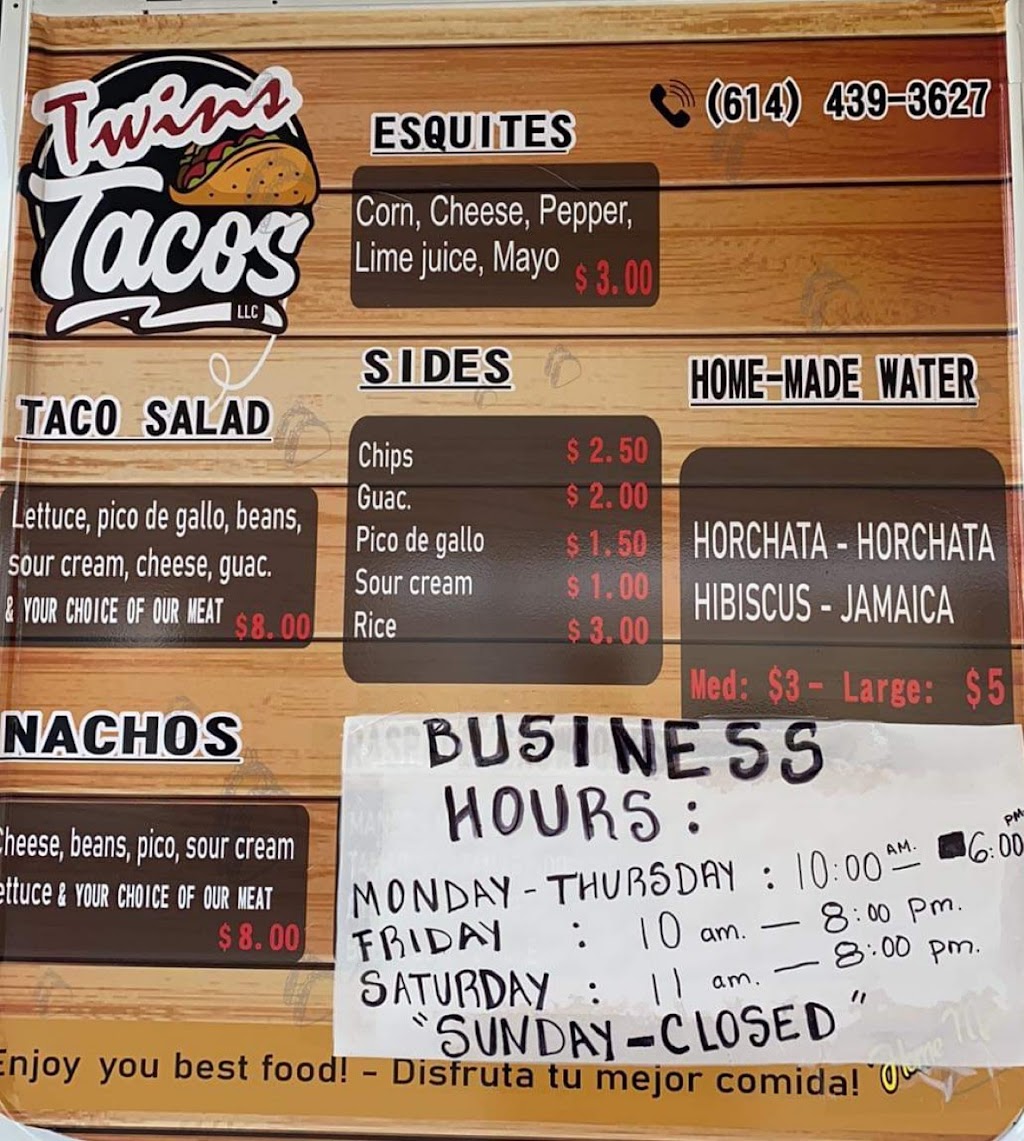Twins Tacos | meal takeaway | 1000 W Broad St, Columbus, OH 43222, USA | 6144393627 OR +1 614-439-3627